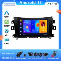 Lecteur de voiture Android pour Nissan NAVARA Frontier NP300, autoradio, navigation vidÃ©o, WiFi, Ã©cran, camÃ©ra de tableau de bord, 2Din, DVD, QLED, 2016-2018