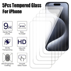 Protecteur d'Ã‰cran en Verre pour Apple, Film de Protection en Poly pour iPhone 14 15 7 8 Plus X 13 12 mini 11 Pro XS Max SE 2020, 5 PiÃ¨ces small picture n° 1