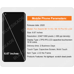 NumÃ©riseur d'Ã©cran tactile LCD pour Xiaomi MI 10, Ã©cran MeurJ2G, piÃ¨ces de rechange d'affichage d'origine, 5G, 6.67 pouces small picture n° 3