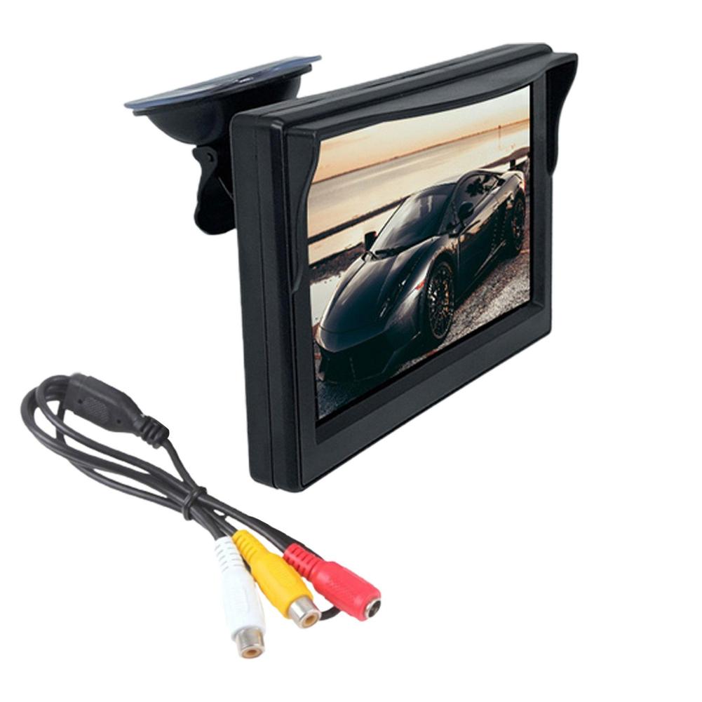 Moniteur de Voiture TFT LCD HD NumÃ©rique 16:9 de 4.3 Pouces, Ã‰cran 800x480, EntrÃ©e VidÃ©o 2 Voies, ColorÃ©, pour PaupiÃ¨res, CamÃ©ra de Rectransistors, DVD, VCD, W9W1 n° 4