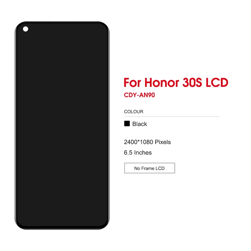 6.5 en effet d'origine Ã©cran LCD pour Huawei Nova 7 SE LCD avec cadre HÃ©bergements eur assemblÃ©e pour Honor 30s Ã©cran CDY-AN90 remplacement n° 2