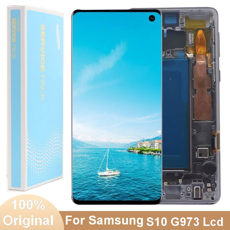 Ã‰cran LCD Super AMOLED s10 d'origine pour Samsung Galaxy S10 G973 G973F/DS SM-G9730 G973U Ã©cran tactile LCD numÃ©riser l'assemblage avec dÃ©faut n° 1