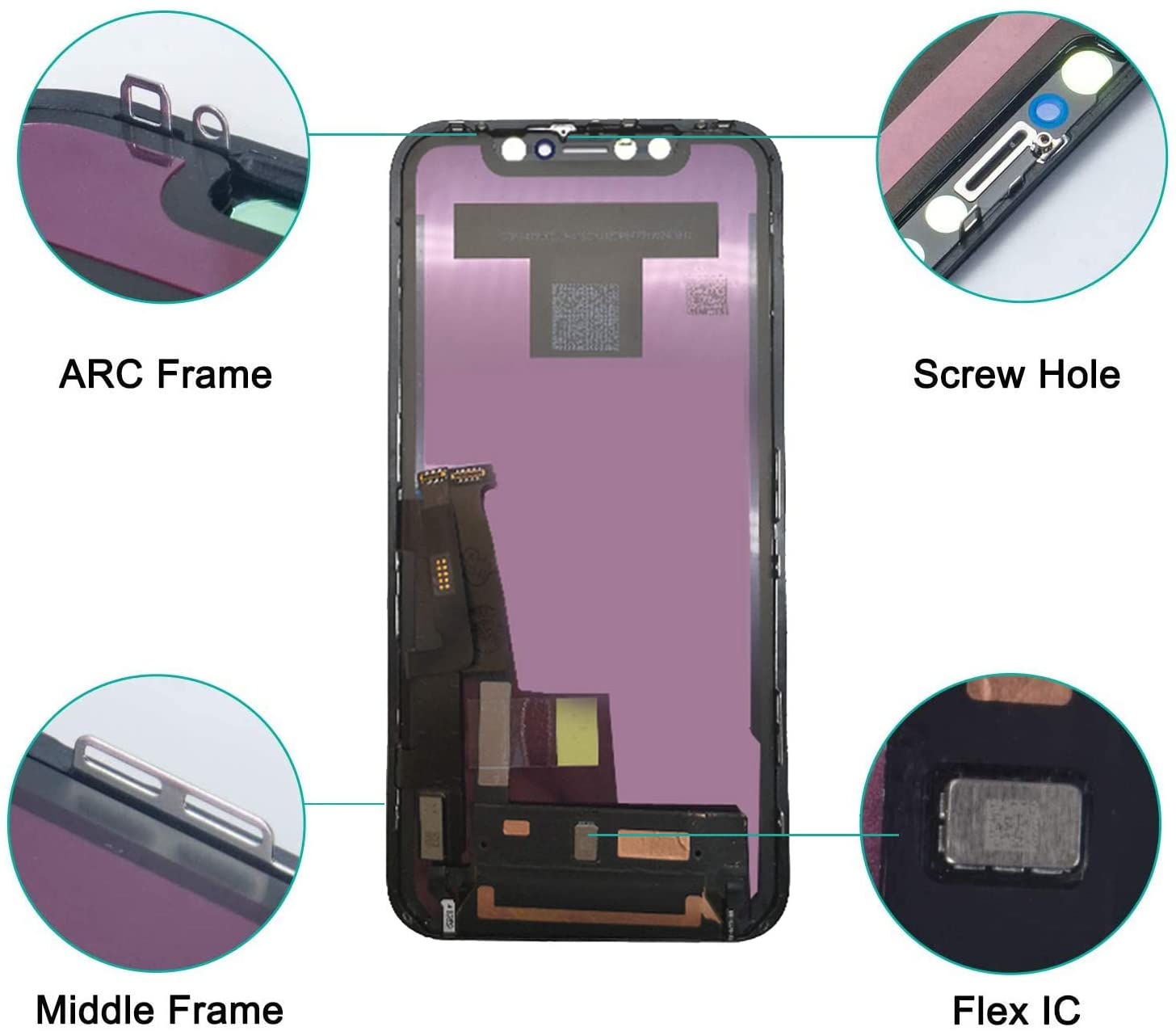 Bloc écran tactile LCD OLED de remplacement, 100% original, pour iPhone Poly n° 6