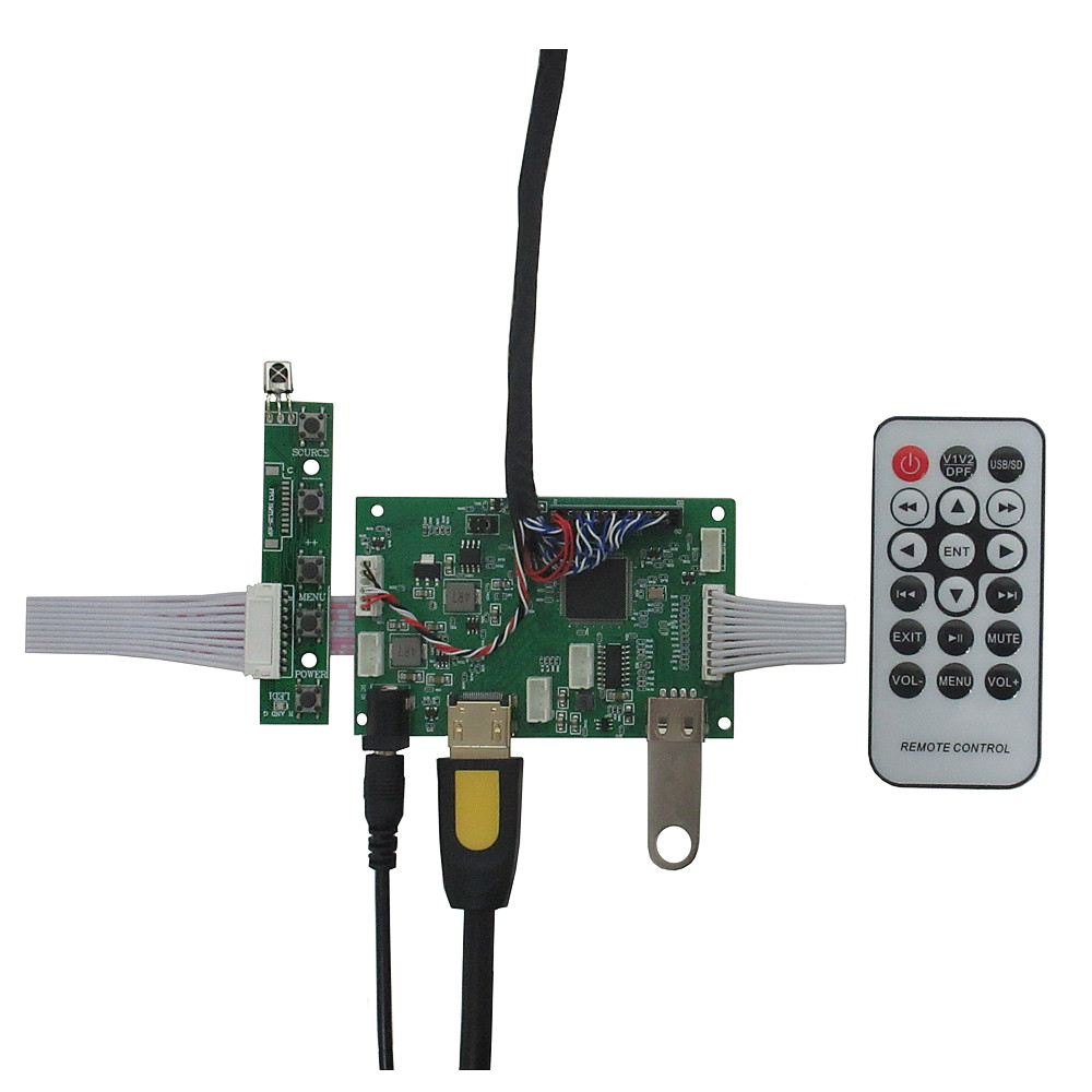 Carte de commande de pilote d'Ã©cran d'affichage LCD bricolage, disque U, compatible HDMI, moniteur Raspberry Gels Pi Mini PC, 13.3 pouces, 1600x900 n° 3