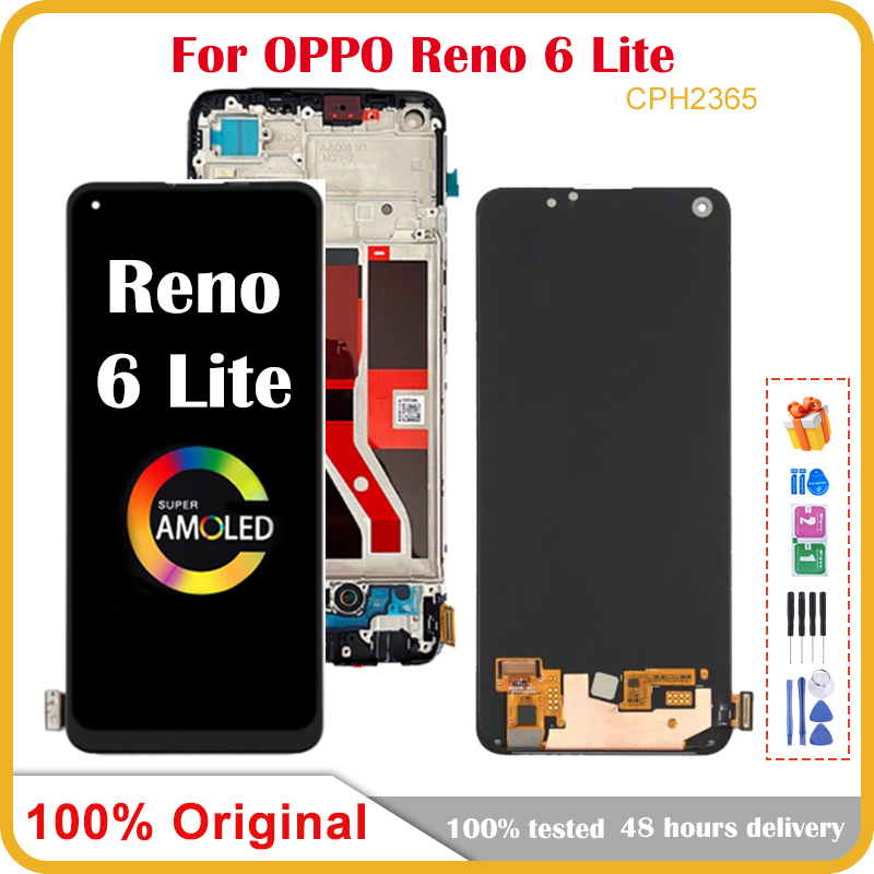 Ã‰cran tactile LCD AMOLED/TFT de remplacement, 6.43 pouces, pour Oppo Reno6 Lite CPH2365, original n° 1