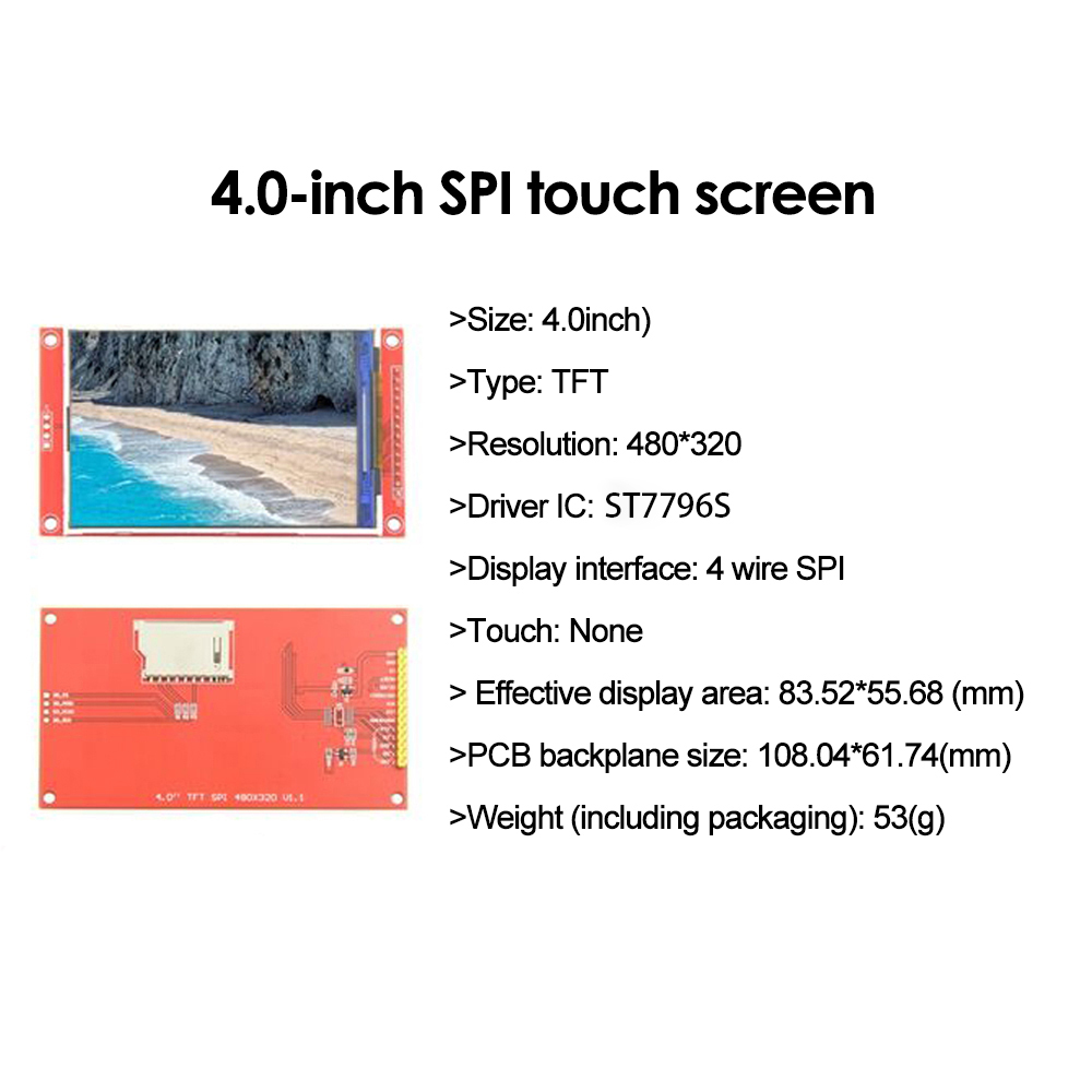 Ã‰cran tactile LCD sÃ©rie Ã©ventuelles I, technologie d'affichage TFT, ST7796S, ILI9488, 4 fils, 4.0 pouces, 3.5 pouces, 480*320 n° 5