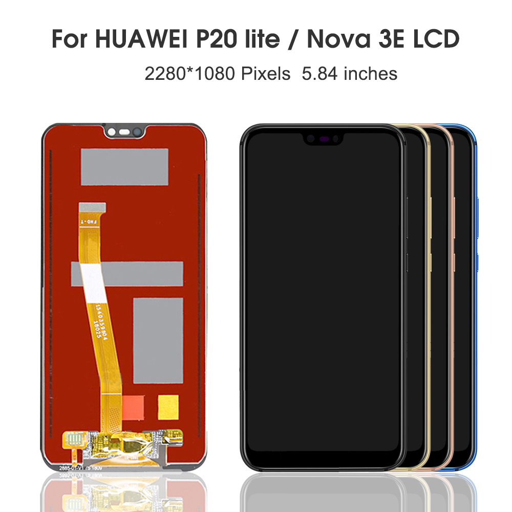 Ã‰cran tactile d'affichage Ã  cristaux liquides avec le cadre pour Huawei Nova 3E ANE-LX1 LX2 LX3 AL00 L23 LCD 5.84 affichage d'origine pour HUAWEI P20 Lite n° 2