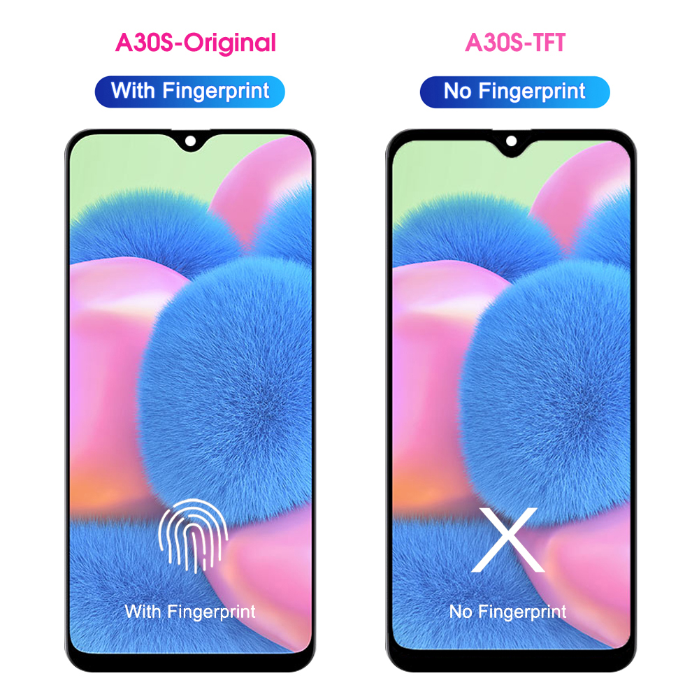 Ã‰cran tactile LCD numÃ©rique avec cadre, piÃ¨ces d'assemblage, empreintes digitales, Samsung Galaxy A30S, A307, A307F n° 2