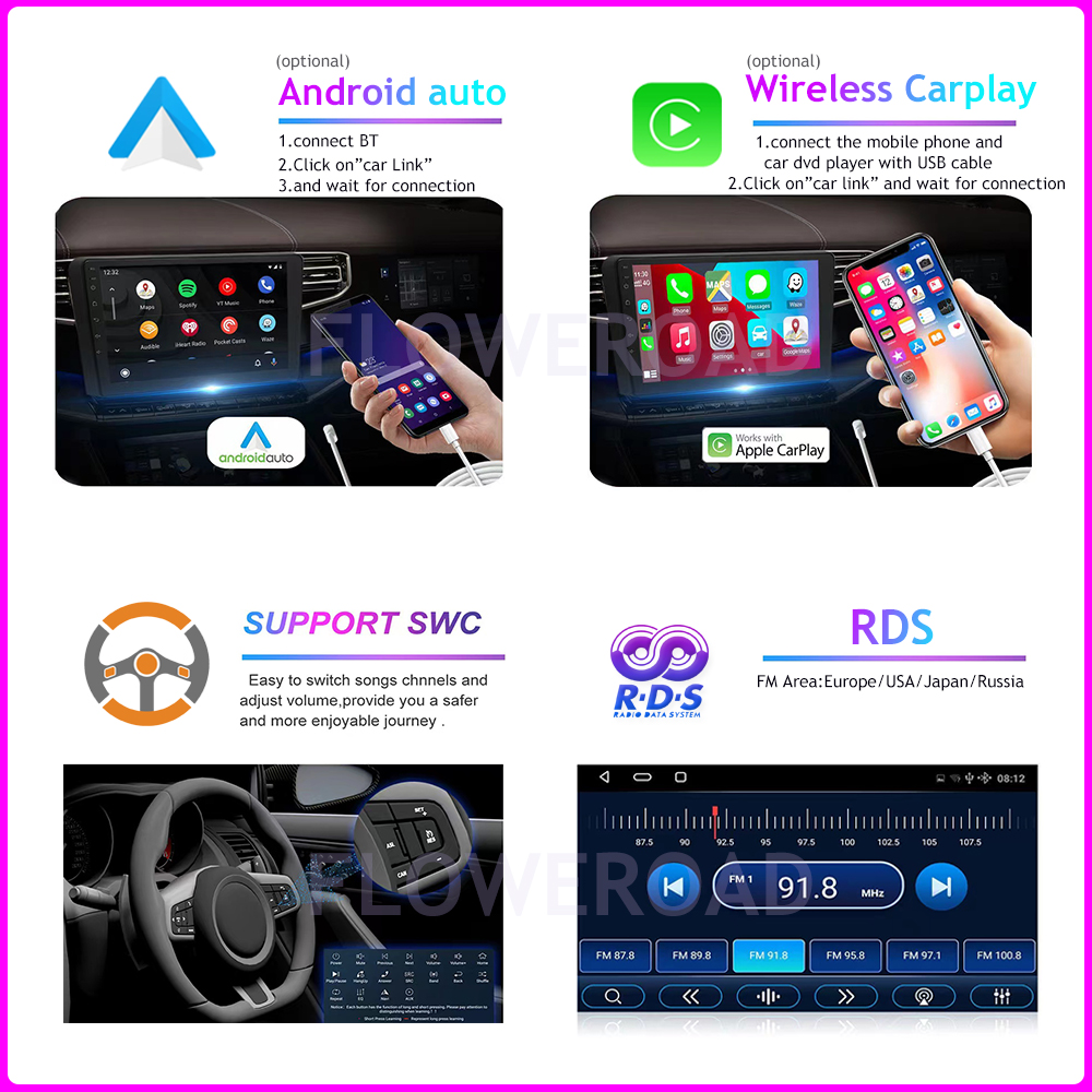 Autoradio Android 13, Navigation GPS, BT, DSP, Carplay, Lecteur VidÃ©o, Sans DVD, 2 Din, Limitation, pour Voiture Renault Kangoo (2015-2018) n° 3