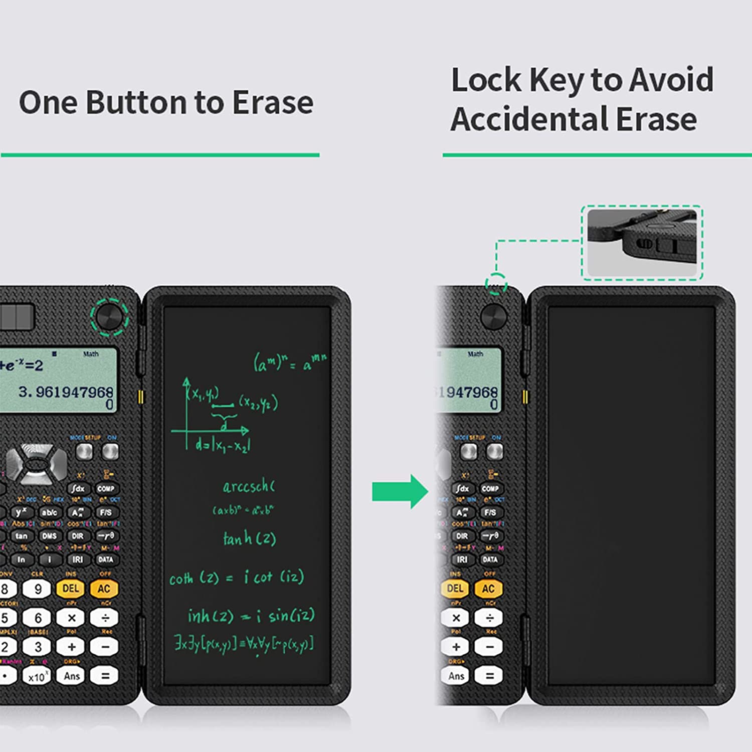 Calculatrice scientifique solaire Portable pliable, avec bloc-notes LCD, 417 fonctions professionnelles, pour Ã©tudiants, mise Ã  niveau 991ES n° 4