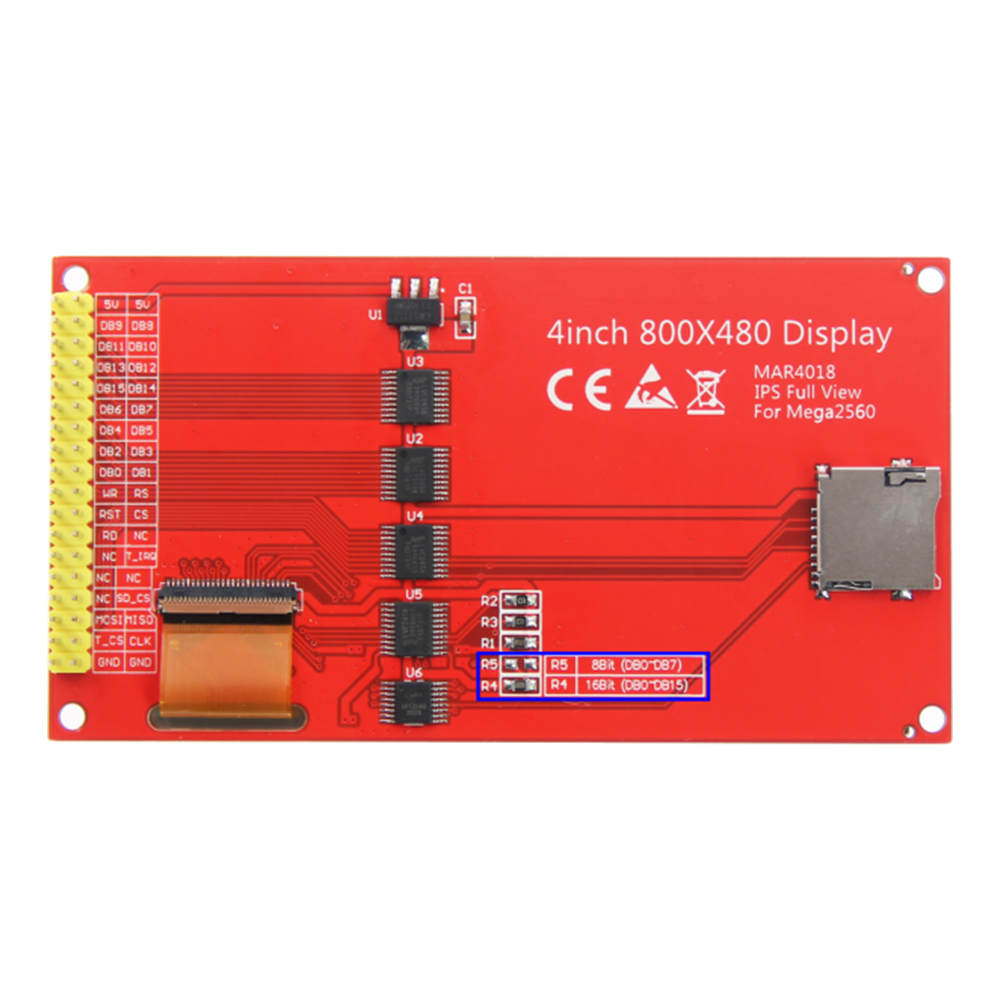 Ã‰cran tactile LCD TFT de 4 pouces, technologie IPS 800x480, peut Ãªtre directement insÃ©rÃ© dans la carte de dÃ©veloppement Ardu37Mega2560 n° 3