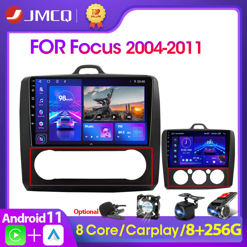 JMCQ-Autoradio 9 , Android 11, Navigation GPS, 4G, WiFi, 2 DIN, UnitÃ© Centrale, Lecteur de Limitation, pour Voiture Ford Focus Exi, AT 2004-2011 n° 1