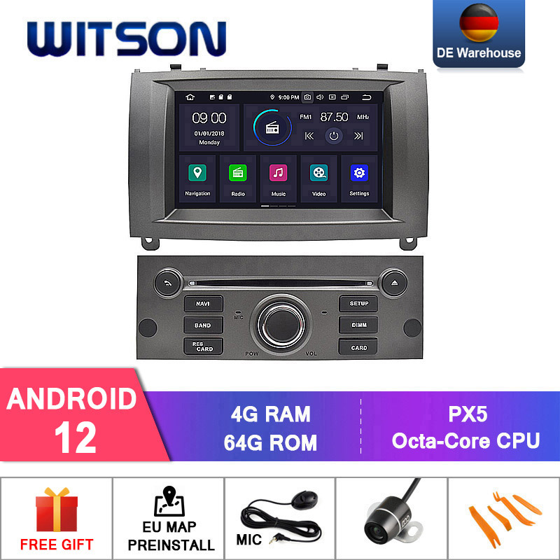 En stock! WITSON-Autoradio Android 12, navigation GPS, Ã©cran IPS, DVD de voiture sur mesure, inquiÃ©tude pour graduÃ© 407, 2004-2010, limitation stÃ©rÃ©o automatique n° 1