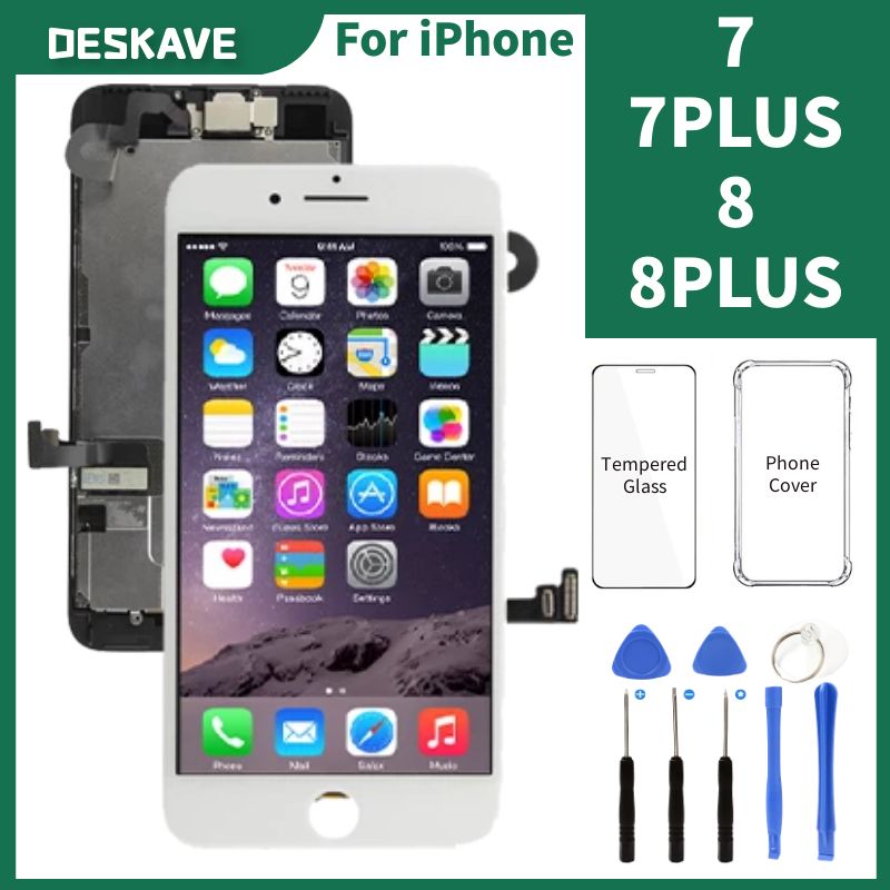 Kit de remplacement d'Ã©cran LCD pour iPhone 7 8 Plus 7P 8 P SE2, ensemble complet, assemblage de HÃ©bergements eur tactile, pixels sans frÃ©quence + camÃ©ra frontale n° 1