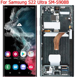Écran LCD d'origine pour Samsung Galaxy S22 Ultra 5G avec cadre 6.8 SM-S908E/DS S908U1 S908B