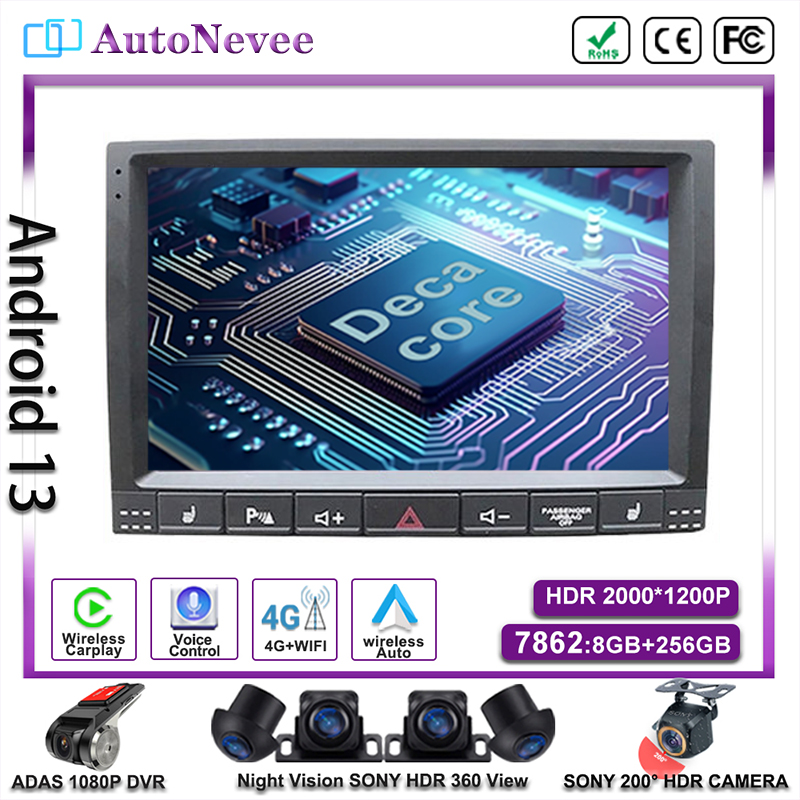 Autoradio Android 13 avec Ã‰cran de Limitation StÃ©rÃ©o, Carplay, Lecteur de Voiture, Navigation GPS, VidÃ©o, pour Volkswagen VW Touareg 2002 - 2012 n° 1