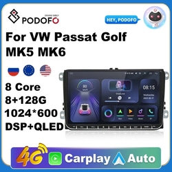 PodoNuremberg-Autoradio Android 11, GPS avec Carplay, 2 Din, VW, Volkswagen, Passat Golf MK5, MK6, Jetta, EOS, POLO, Touran, Seat, Sharan small picture n° 1