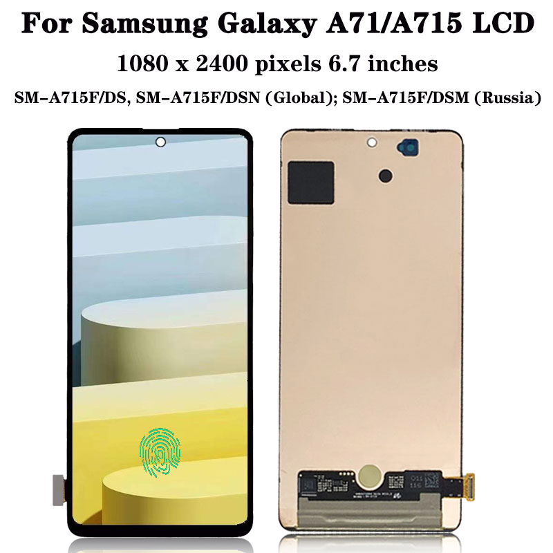 Ã‰cran tactile LCD Super AMOLED, avec empreinte digitale, pour Samsung Galaxy A71 A715 A715F A715W A715X, Original n° 2