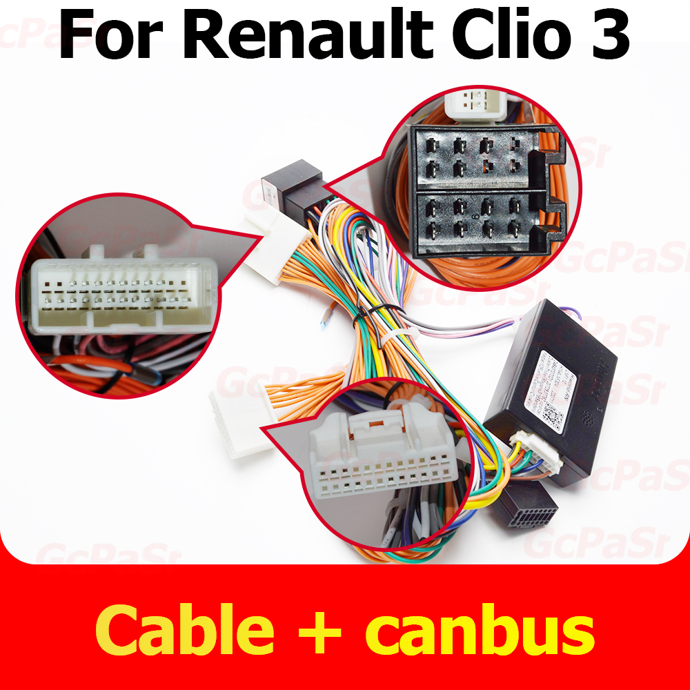 Faisceau de CÃ¢bles d'Alimentation Android avec Canbus, pour Renault Clio 3 2006-2019, Lecteur Ã  Ã‰cran Tactile n° 1