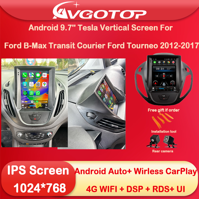 Ã‰cran vertical Android 9.7 pour Ford B-Max ATIC Courier, Carplay sans fil, DSP, RDS, Wi-Fi 4G, Ford Tourneo 2012, 2015, 2017 n° 1