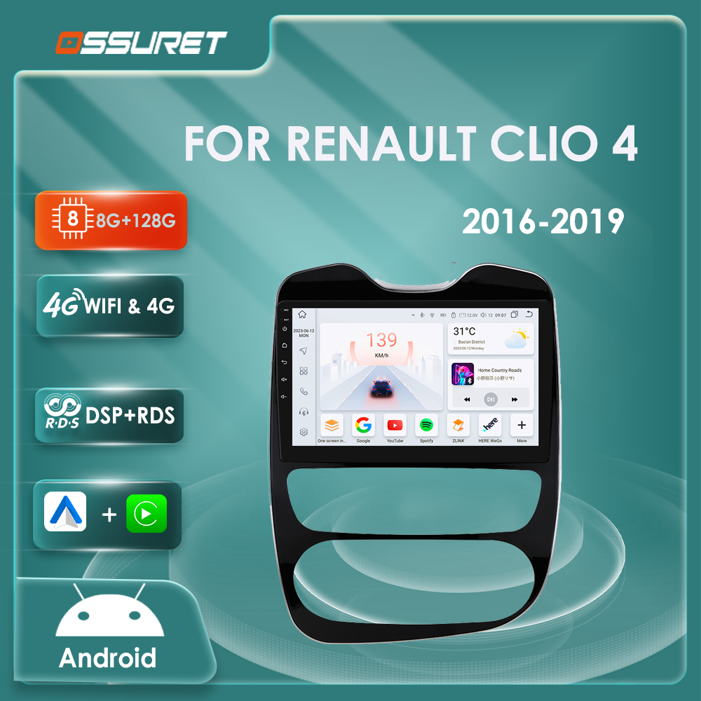 Autoradio Android avec Navigation GPS, Carplay, Audio, DSP, 2DIN, Limitation, Lecteur VidÃ©o, 7862, pour Renault Clio 4 (2016, 2017, 2018, 2019) n° 1