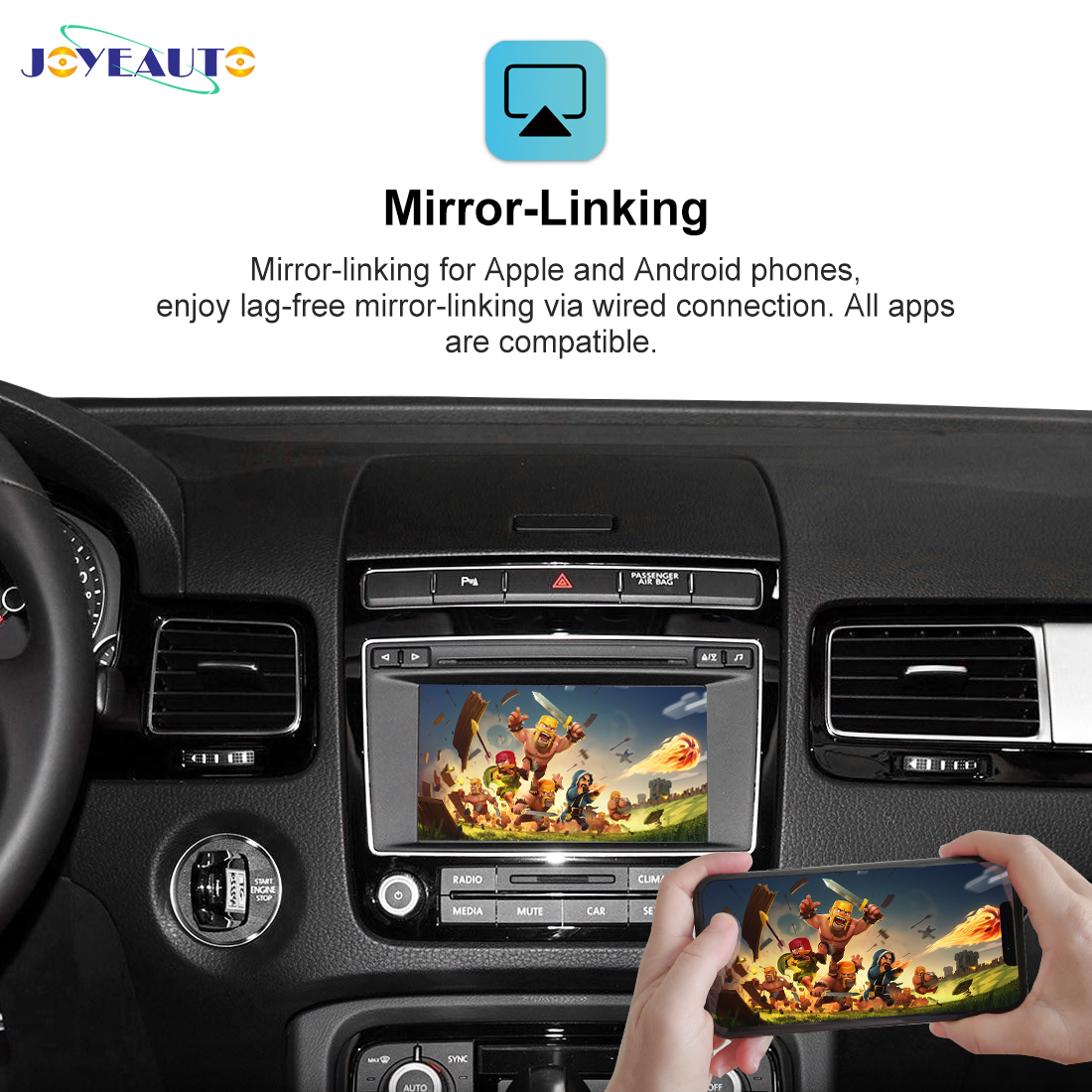 JoyeAuto-Adaptateur Apple CarPlay sans fil pour Volkswagen Touareg, interface de lecture de voiture, mise à niveau automatique Android, 6.5 , RCD550, 2010-2017 n° 3
