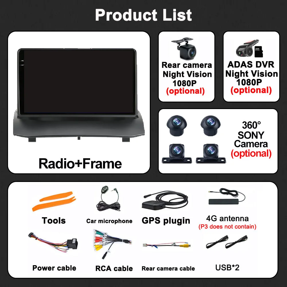 Autoradio sans fil pour Ford Fi.C. MK7, Android 13, Carplay Auto, RDS, AHD, QLED, StÃ©rÃ©o, DSP, Permanence 4G, ADAS, Limitation, 9 pouces, 2009 - 2017 n° 6