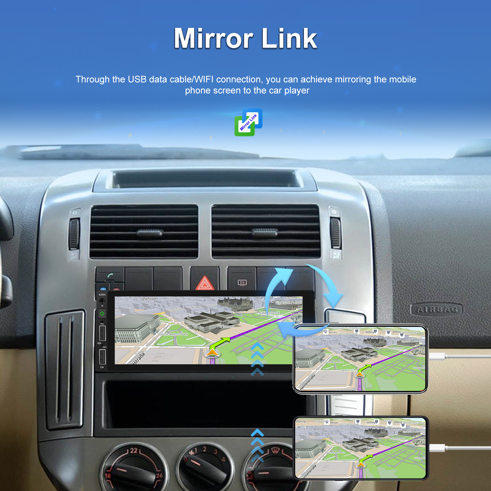 Hikity-Autoradio stÃ©rÃ©o universel, lecteur MP5, Carplay sans fil, Android Auto, Bluetooth, camÃ©ra de recul, 1 Din n° 4