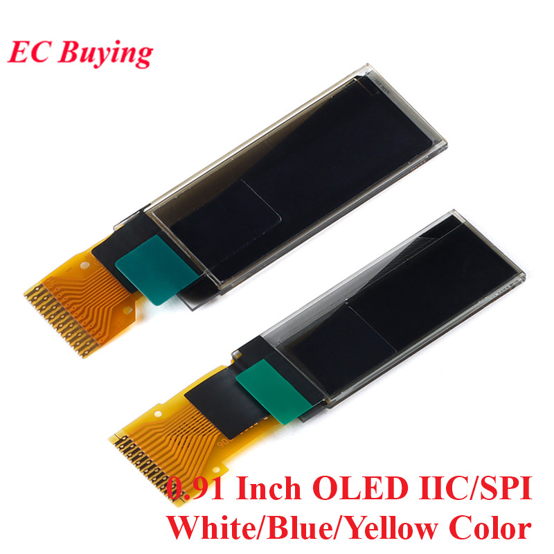 Ã‰cran OLED Tech pour Ardu37, Ã©cran LED LCD, interface IIC Ã©ventuelles I, SSD1306, blanc, bleu, jaune, 0.91*32, 0.91 pouces, 128 pouces, X32 n° 1