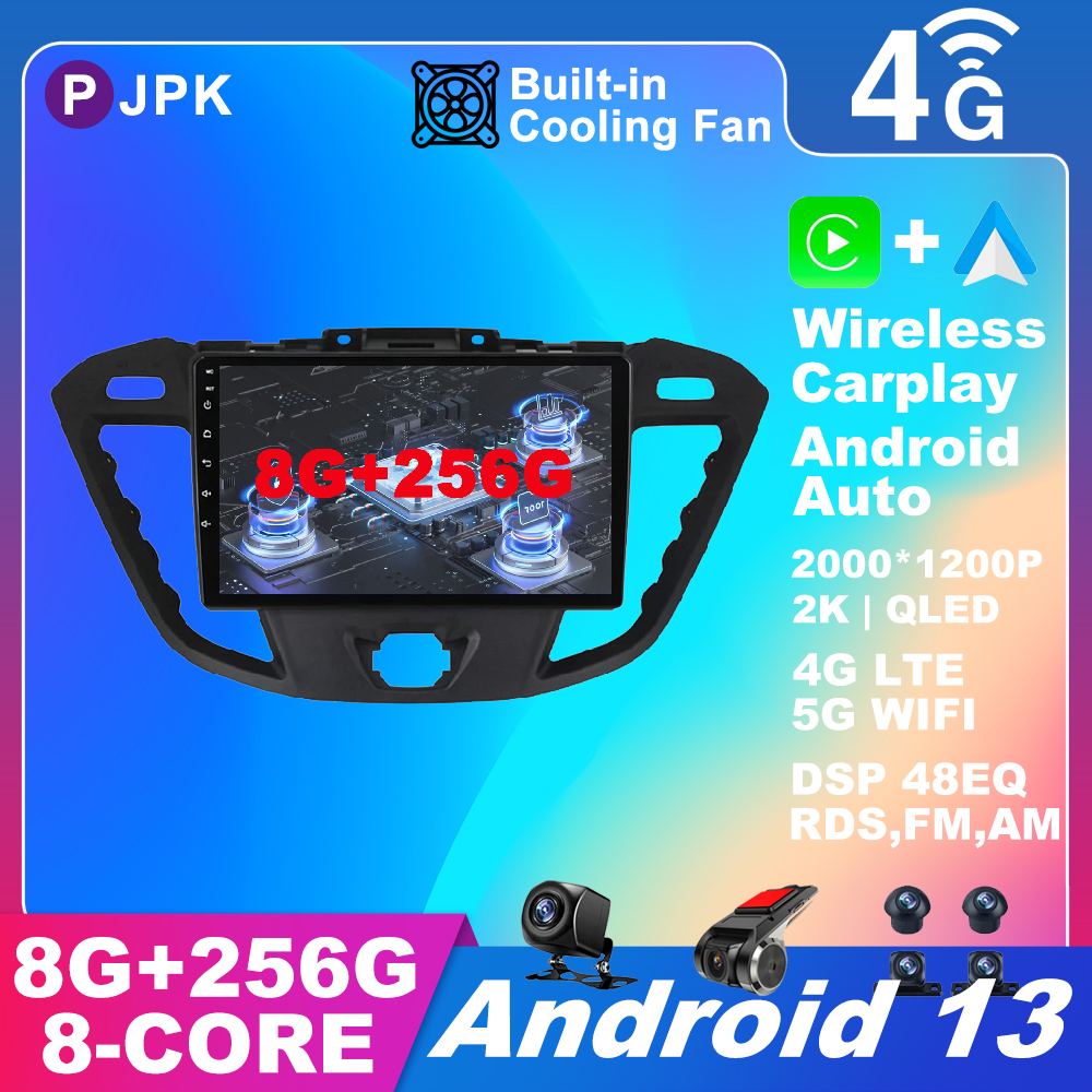 Autoradio Android 13 pour Ford ATIC bt2013-2018, Carplay sans fil, vidÃ©o, limitation automatique, 4G, persÃ©vÃ©rance, ADAS, RDS, DSP n° 1