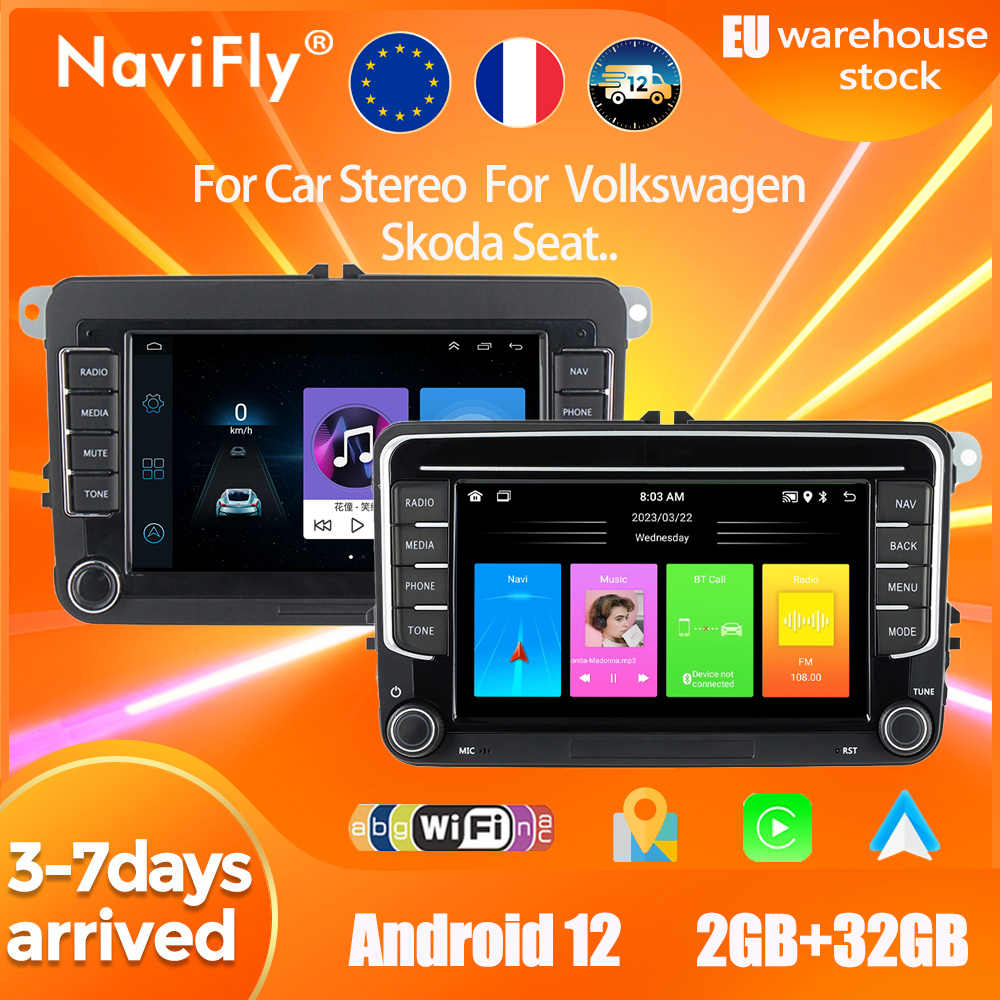 Autoradio Android 12 avec camÃ©ra de recul, 2DIN, pour VW Volkswagen Tiguan Touran Caddy Jetta Polo Passat n° 1