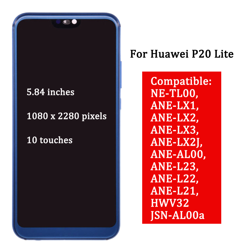 Pour HUAWEI P20 Lite LWindÃ©cran tactile panneau HÃ©bergements eur assemblÃ©e ANE-LX1 ANE-LX3 Nova merveilleuse LCD P20 lite n° 2