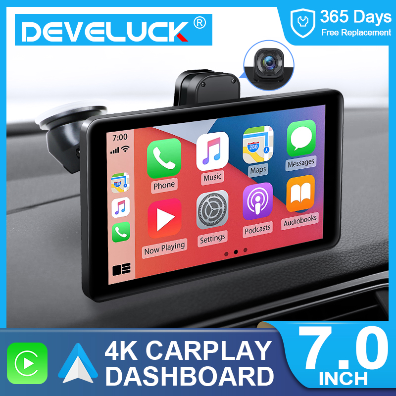 Lecteur vidÃ©o de limitation d'autoradio universel, Carplay sans fil, Auto IPS, Ã©cran tactile, DVR 4K, Prada Cam pour Hyundai, Kia, Toyota, 7 pouces n° 1