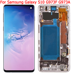 Ã‰cran tactile LCD d'origine pour Samsung Galaxy S10 avec cadre 6.1 , Ã©cran LCD pour Samsung S10 SM-G973F/DS G973F G973A G973U