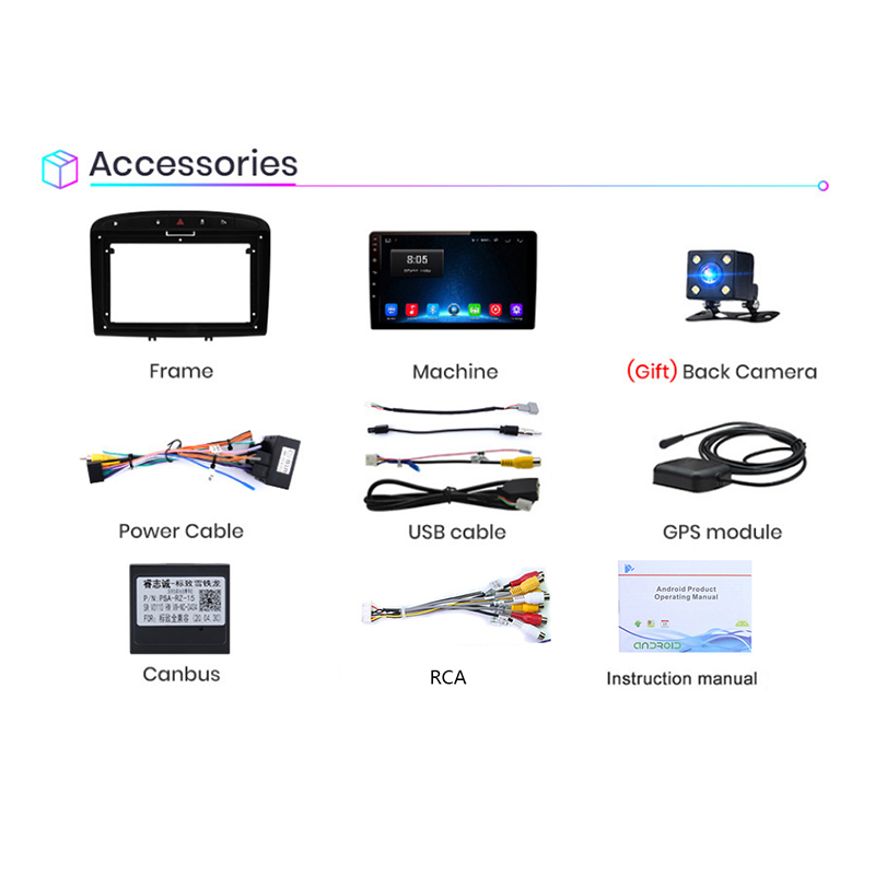 Autoradio Android 10, 4 Go/64 Go, GPS, RDS, DSP, 2DIN, lecteur multimÃ©dia, sans DVD, pour voiture KIT 408, 308SW, 308 n° 6