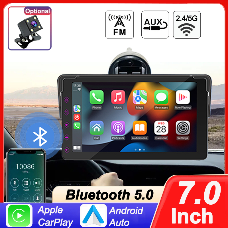 7 pouces Autoradio sans fil Apple Carplay, lecteur vidÃ©o automatique Android, MP5 autoradio bluetooth voiture Ã©cran tactile Ã©vitÃ©, limitation automobile systÃ¨mes intelligents auto n° 1