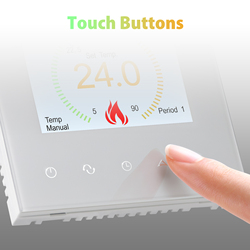 Beok-Thermostat WiFi intelligent Tuya, Ã©cran tactile pour document LCD blanc, chauffage Ã©lectrique au sol chaud, microphone, Alexa, Google Assistant small picture n° 2