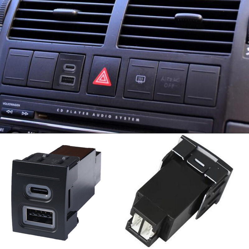 Prise de chargeur de voiture pour touristes, USB PD Type C, adaptateur secteur, téléphone portable pour VW Volkswagen POLO 04-09, 1PC, 12V n° 2