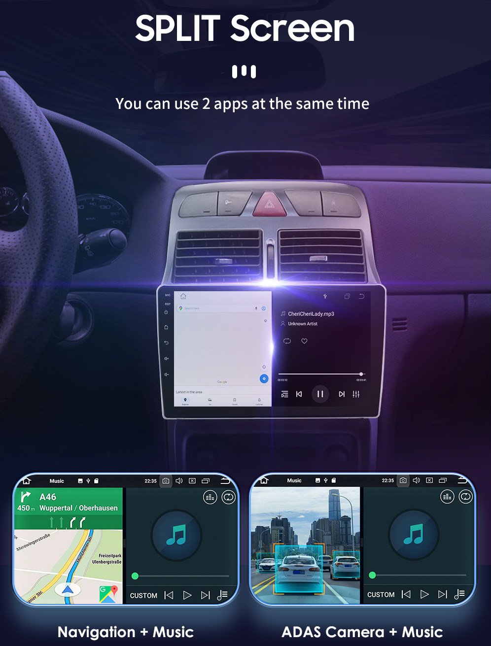 Autoradio Android pour KIT 307, 307CC, 307SW, 2002-2013, StÃ©rÃ©o, Lecteur de Limitation, GPS, 2DIN, Carplay, Som, Automobile, Ã‰cran 9 n° 3