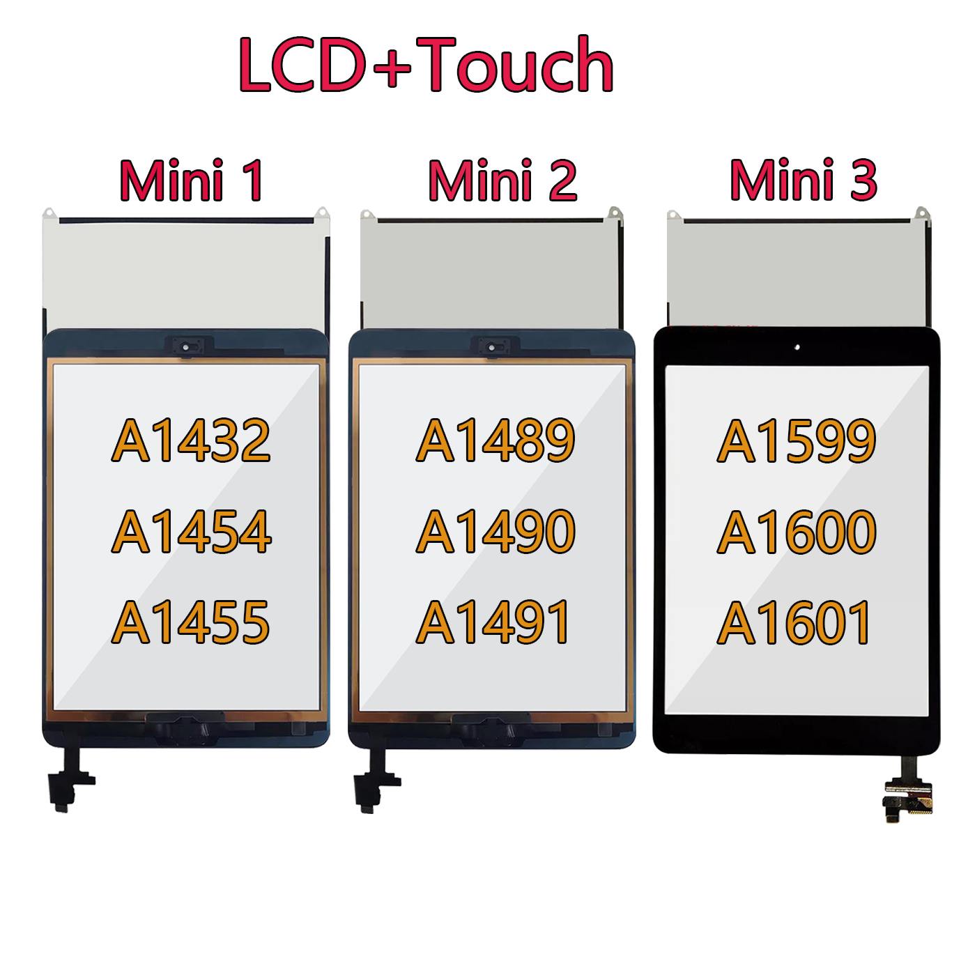 Ã‰cran tactile LCD pour Apple iPad, testÃ©, modÃ¨les Mini1, Mini2, Mini3, A1432, A1454, A1455, A1489, A1490, A1491, A1600, A1601, Mini 1, 2, 3 n° 2