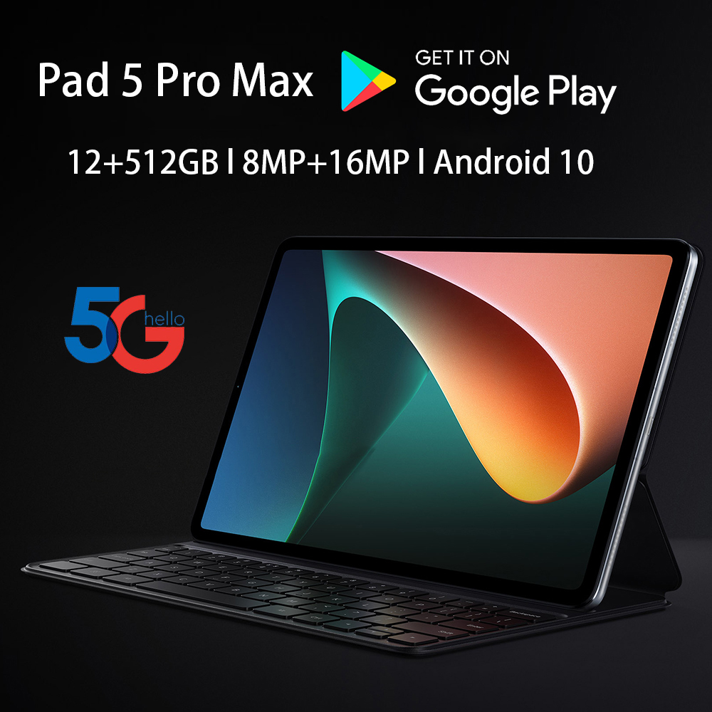 Tablette Global Version Pad 5 Pro Max, 12 Go + 512 Go, Ã©cran LCD 10 , tablette Windows, Android, WiFi 5G, Snapdragon n° 2