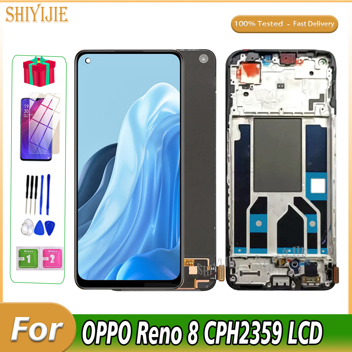 Ã‰cran tactile Lcd pour OPPO Reno8 4G, 6.43 pouces, assemblage testÃ©, Original, nouveau n° 1