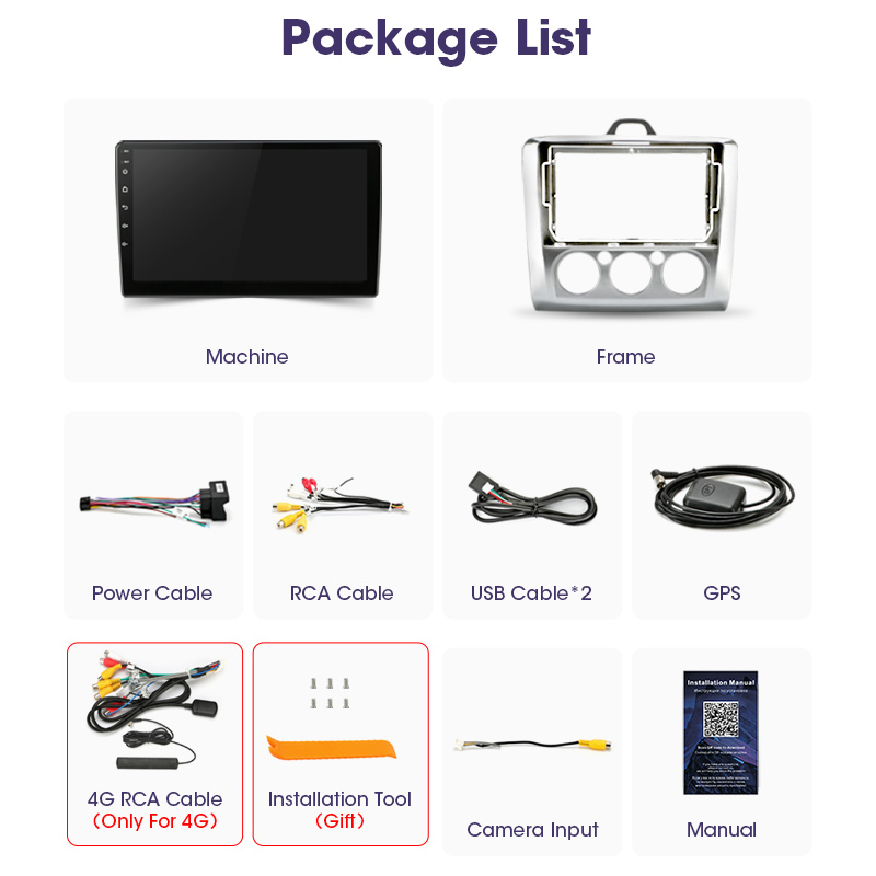 JMCQ-Autoradio 9 , Android 12.0, navigation GPS, DSP, lecteur multimÃ©dia vidÃ©o, 2DIN, unitÃ© centrale pour voiture Ford Focus 2/3 MK2/MK3 (2004-2011) n° 6