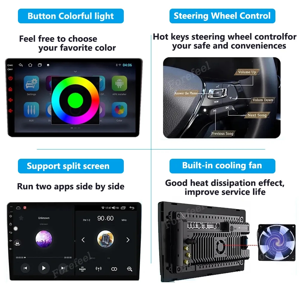 Autoradio Android pour Voiture KIT 207, 2006-2015, Carplay, StÃ©rÃ©o, Limitation, Lecteur, Navigation, Dash Cam, UnitÃ© Centrale, 5G, WIFI, BT, GPS n° 4