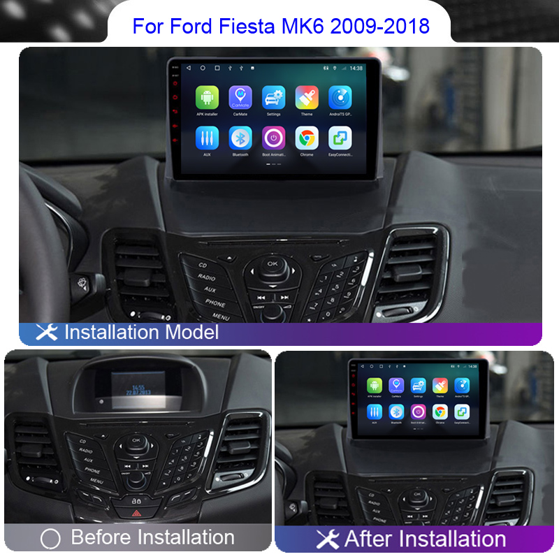 Roadwise-Android Auto Radio Limitation First, Carplay pour Ford Fi.C. MK6, 2009-2016, 2017, 4G, Wifi, DVD, GPS, 2Din, Autrejection Bones n° 2