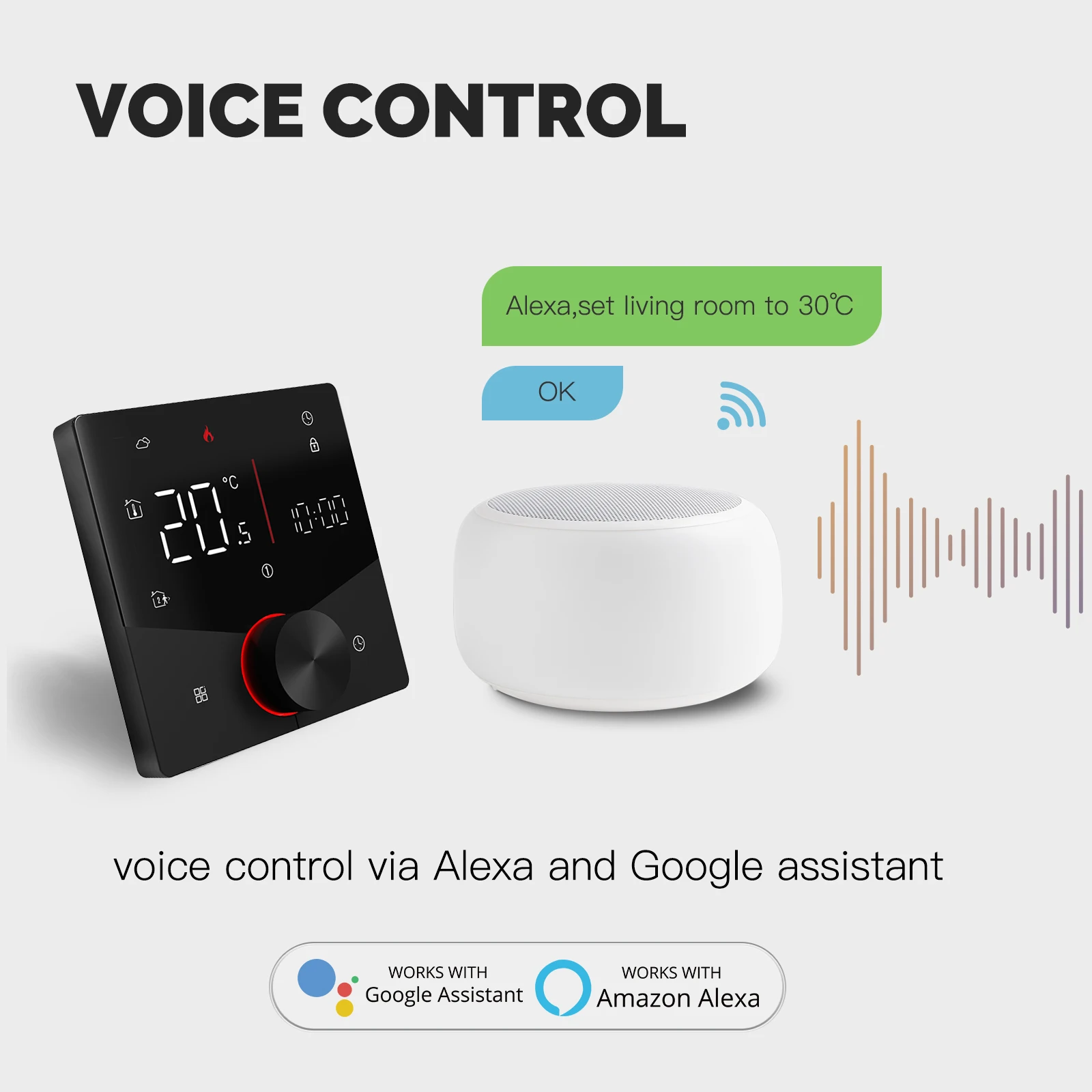 MOES-Bouton de chauffage intelligent WiFi, thermostat, Ã©cran LCD, Ã©cran tactile, rÃ©gulateur de tempÃ©rature pour l'eau, le gaz, le bomicrophone, le chauffage Ã©lectrique n° 3