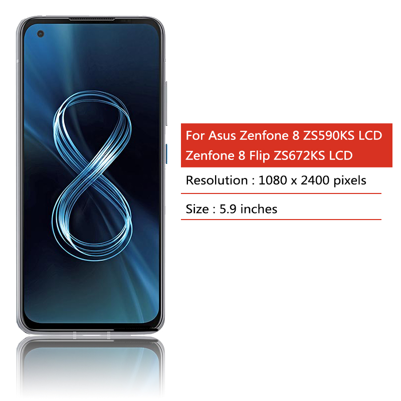 Ã‰cran tactile LCD Super AMOLED, pour Bali Zenfone8 8z ZS590KS -2A007EU I006D, HÃ©bergements eur pour Zenfone 8 Flip ZS672KS I004D LCD n° 2