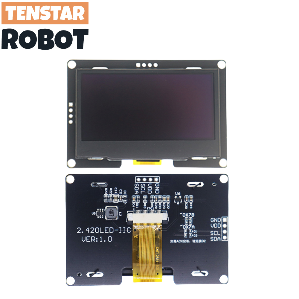 Ã‰cran LCD OLED pour Ardu37C51, technologie SSD1309, 2.4, 4 broches, IIC, I2C, Ã©ventuelles I, interface sÃ©rie, 2.42 pouces, 128 pouces, 12864x64 n° 6