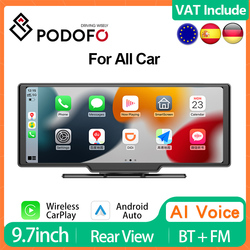 Podofo â€“ lecteur vidÃ©o multimÃ©dia sans fil, Android Auto, CarPlay, Ã©cran tactile 9.3 pouces, enregistreur vidÃ©o DVR, universel