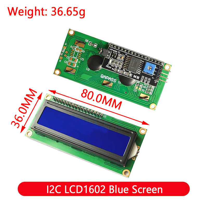 Ã‰cran LCD Tech bleu et vert pour Ardu37, interface d'affichage, Rick UNO, R3 Mega2560, PCF8574T, IIC, I2C, 0802, 1602, 2004, 12864 n° 4